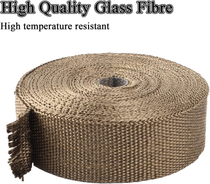 MUXHEL 15M x 5CM Hitzeschutzband, Hitzeschutzband Auspuff, Auspuff Dichtband, Auspuff Hitzeschutzban