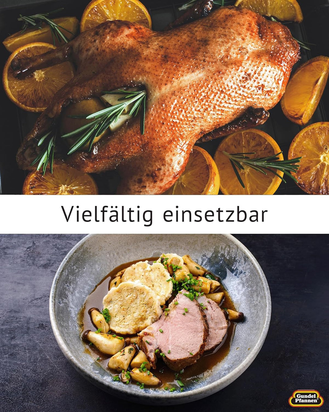 Original Gundel GUSSDECKEL für Bräter Gigante/GRILLPFANNE INDUKTION, 41,5 x 28,5 x 6 cm für Induktio