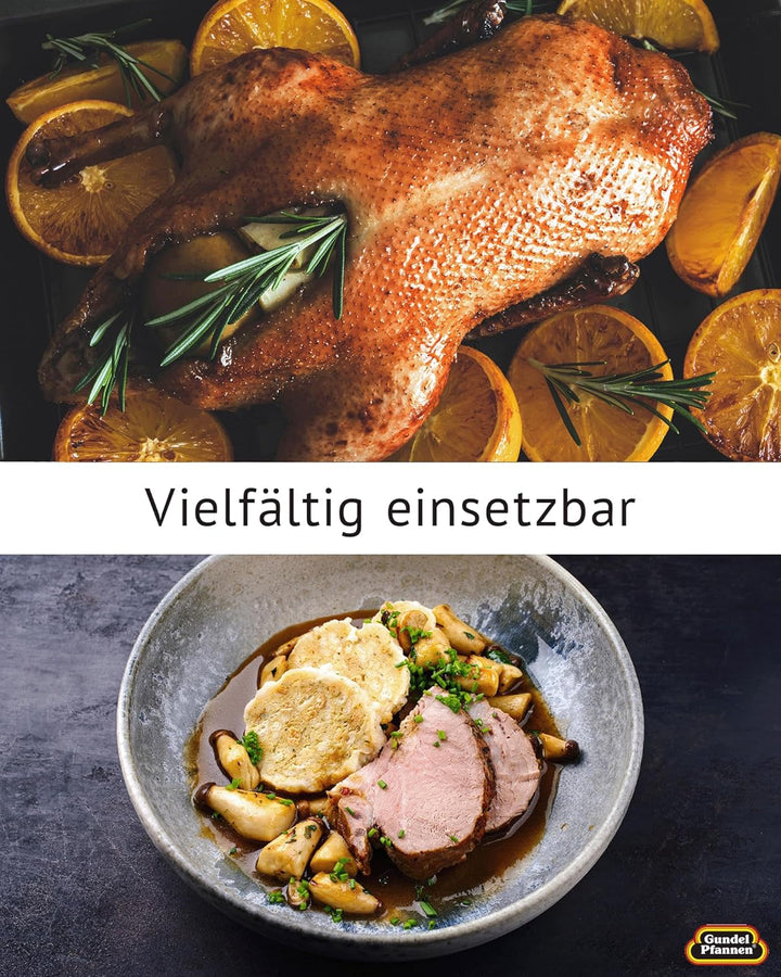 Original Gundel GUSSDECKEL für Bräter Gigante/GRILLPFANNE INDUKTION, 41,5 x 28,5 x 6 cm für Induktio