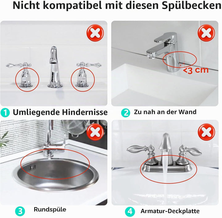 61 cm längerer Spritzschutz für Küchenspüle, 5 ° Neigung, schnelles Ablassen, Silikon-Abtropfmatte f