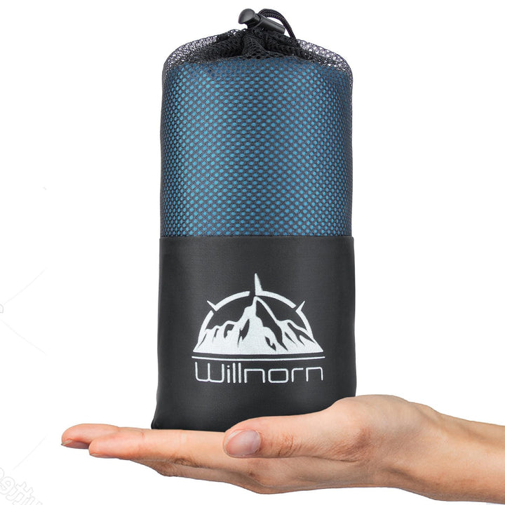 WILLNORN 2in1 Hüttenschlafsack aus Mikrofaser, Hüttenschlafsack mit durchgängigem Reissverschluss, L