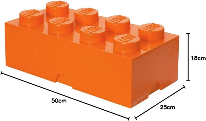 LEGO Aufbewahrungsstein, 8 Noppen, Stapelbare Aufbewahrungsbox, 12 l, orange