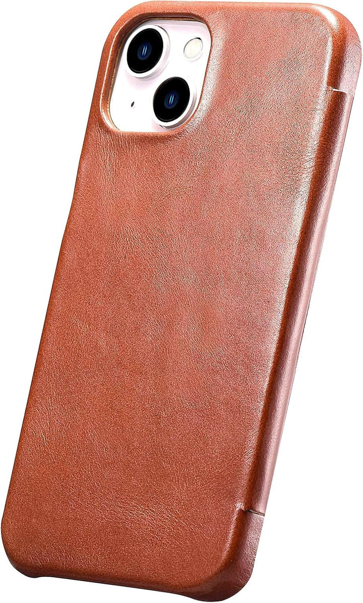 Mobiskin Hülle kompatibel mit Apple iPhone 13 (6,1 Zoll), Handyhülle mit echtem Leder, Case, Schutzh