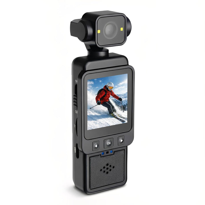 1080P Vlog Kamera mit um 270° drehbarem Objektiv, Digitaler Bildstabilisierung und 1,53-Zoll-Bildsch