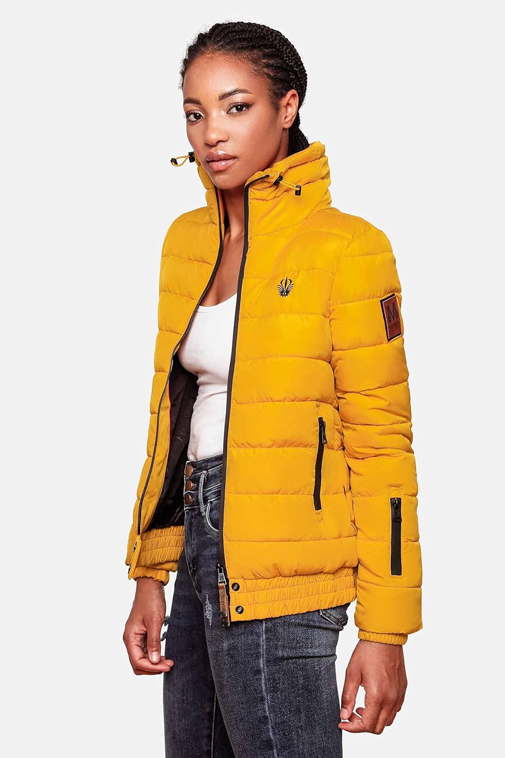 MARIKOO Damen Winter Steppjacke Poison XS-XL XS Gelb, XS Gelb