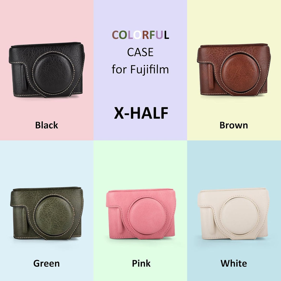 Rieibi x-half Case PU Leder Kameratasche für Fujifilm X Half Mirrorless Kamera Schutzhülle mit Verst