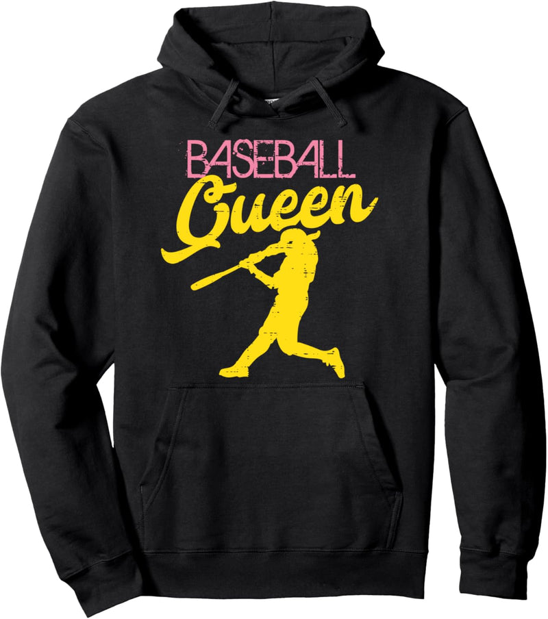 Baseball Queen Cool Sports Player Girlfriend Women Girls Pullover Hoodie