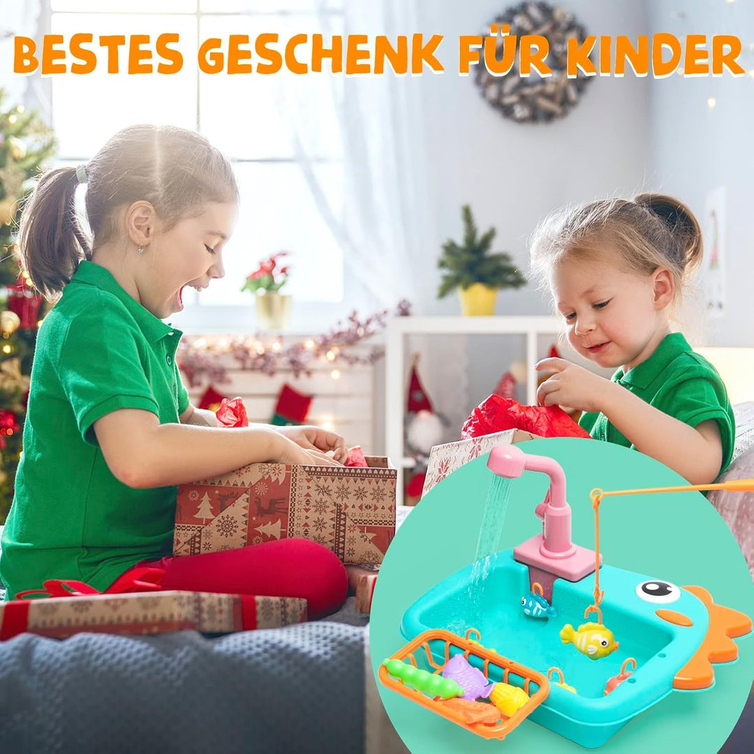 Küchenspüle Spielzeug Set, Matschküche Zubehör Outdoor, Kinderspielzeug Rollenspiel für Kinder