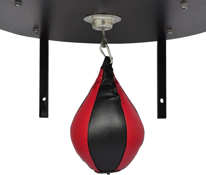 Homgoday Boxing Speedball Station - Stahlrahmen, MDF-Plattform, PVC-Ball, Schwarz-Rot, 60 cm Durchme