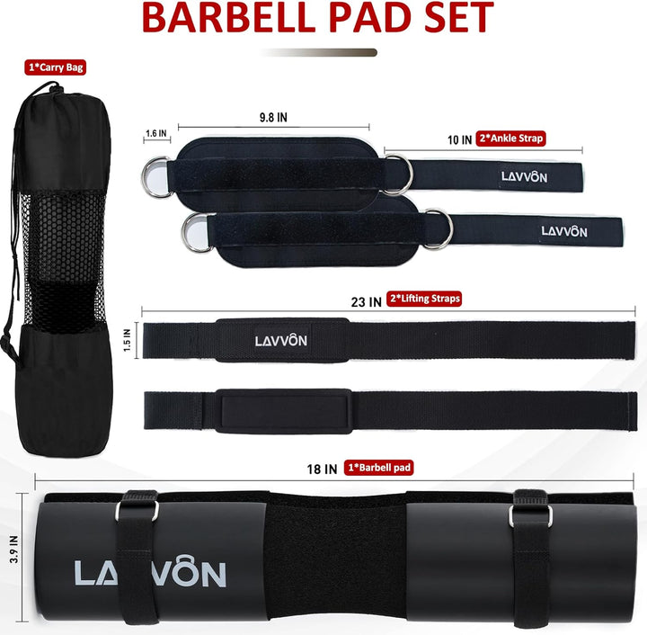 Langhantel Polster Set - Hip Thrust Pad Polster für Langhantelstange - Hantel Nackenpolster, Polster