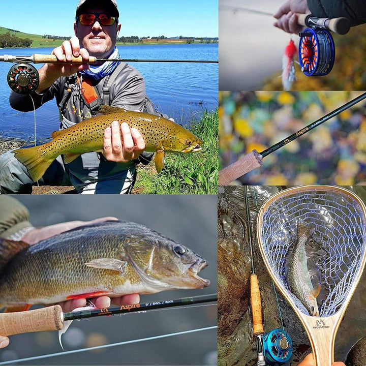 sprinton MAXIMUMCATCH Aspire Fliegenrute 40T Kohlefaser 4 Teile Fliegenfischen Rute mit eloxiertem R