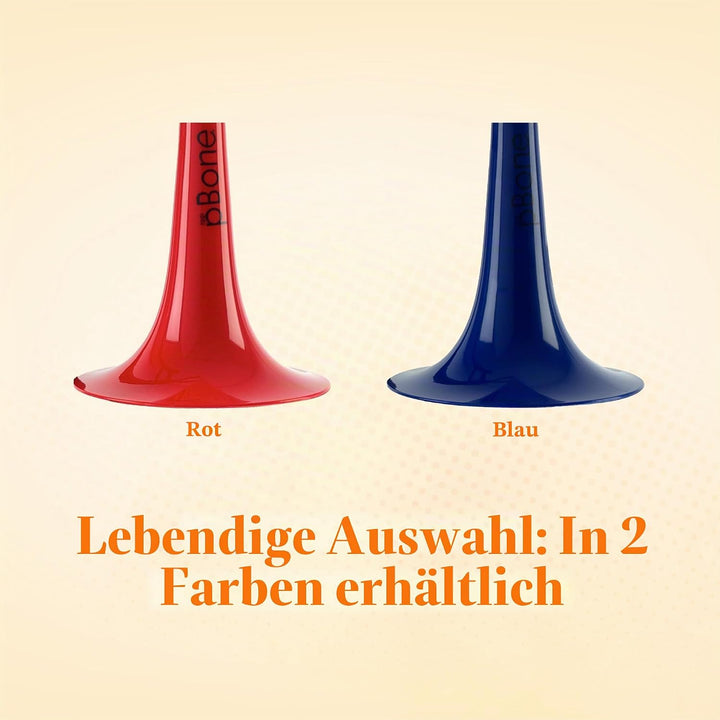 PBONE 700639 Mini-Posaune mit Mundstück und Tasche, blau, Blau