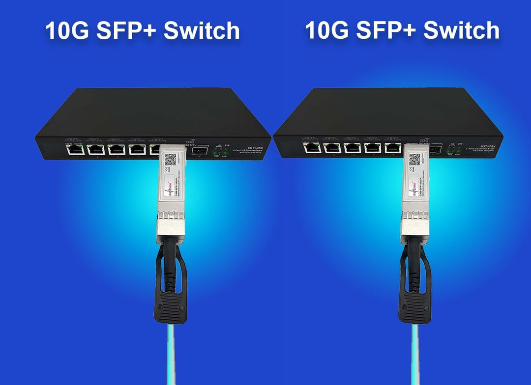 Elfcam® - 60 Meters 10Gb SFP+ Aktives Kabel OM3 - AOC Kabel - 10G SFP+ auf 10G SFP+, SFP-10G-AOC Kom