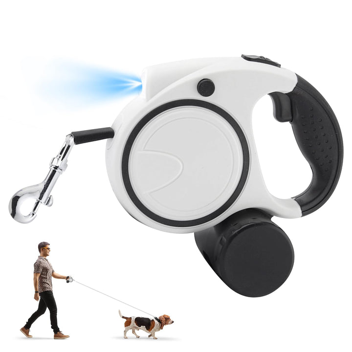 Hundeleine Rollleinen, 5m Einziehbare Hundeleine, Hundeleines Ausziehbar Mit LED-Licht, Anti-Rutsch