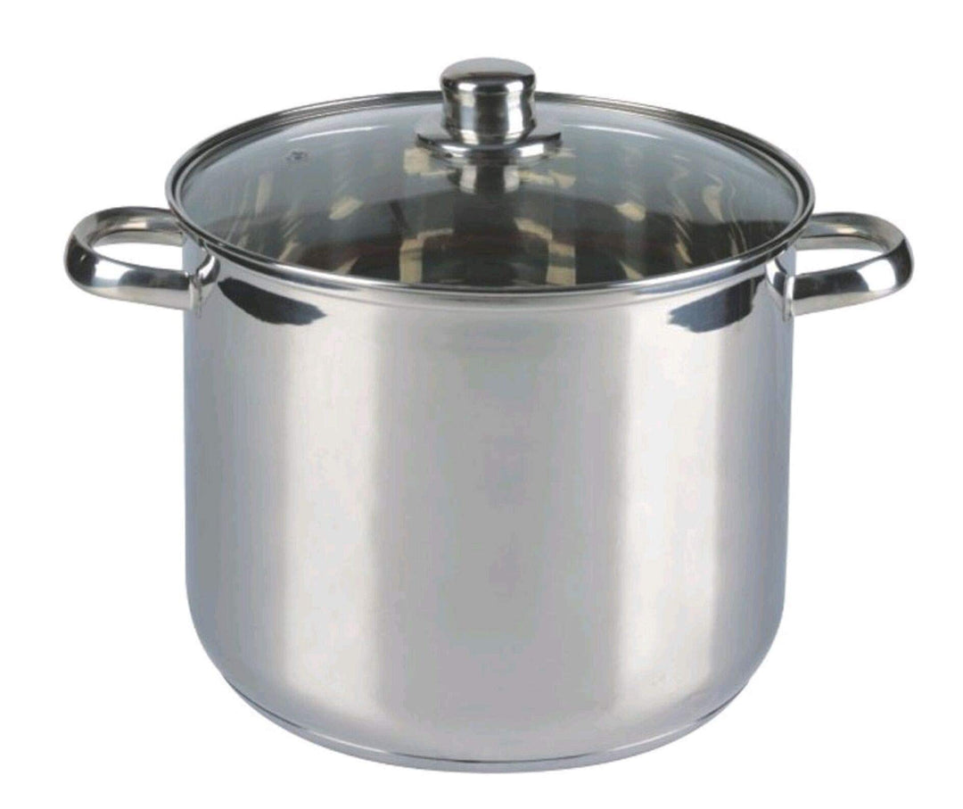 20 Liter Edelstahl XXL Grossraumtopf - Suppentopf mit Induktionsboden + Glasdeckel mit Dampfabzug 19