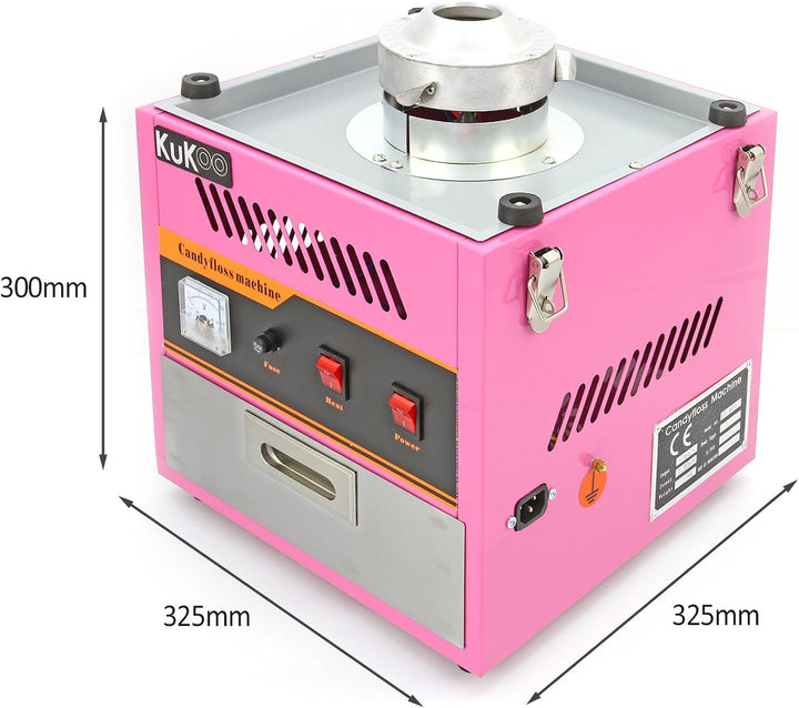 KuKoo Retro Rosa Zuckerwattemaschine Zuckerwattegerät Zuckerwatte-Maschine Zuckerwatte Maker inklusi
