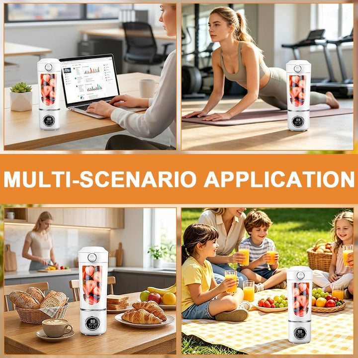 Mineup 700 Ml Tragbarer Mixer, Smoothie Maker To Go Mit LED Display, Portable Blender Mit 12-Klingen