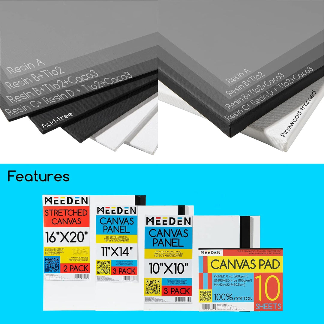 MEEDEN 149Pcs Malen Set, Deluxe Malen Zubehör mit Französisch Staffelei, Öl Aquarell Gouache Acryl F