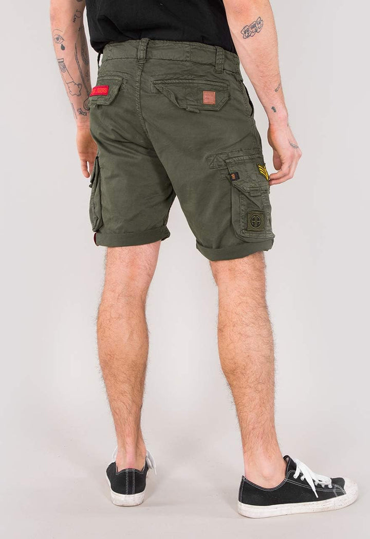 ALPHA INDUSTRIES Herren Cargos Crew Short Patch Short für Herren 33 Dark Olive, 33 Dark Olive