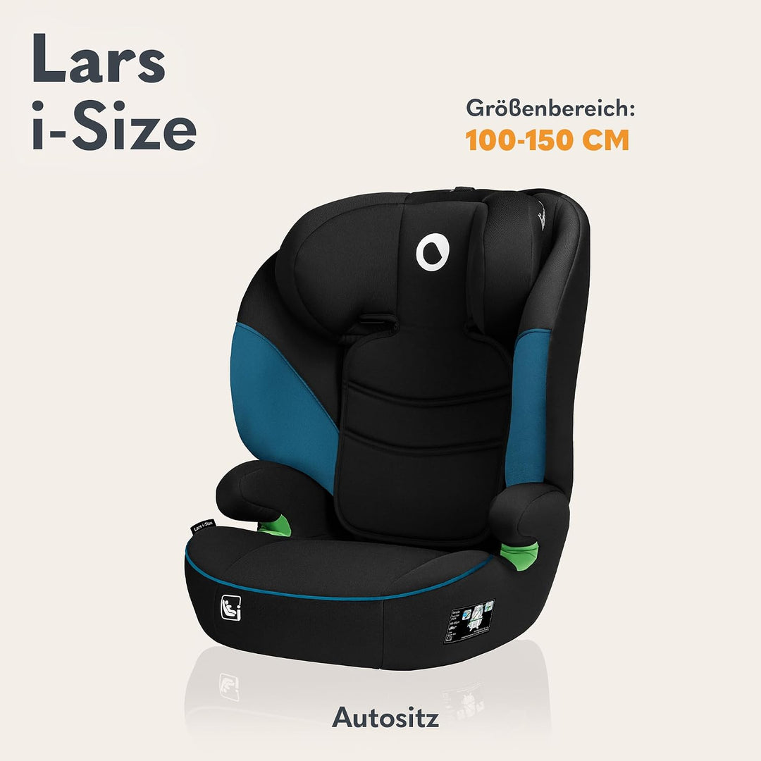 LIONELO LARS i-Size Kinderautositz 100–150 cm, Gruppe 2 3, Seitenschutz 10 Grad, Kopfstützenverstell