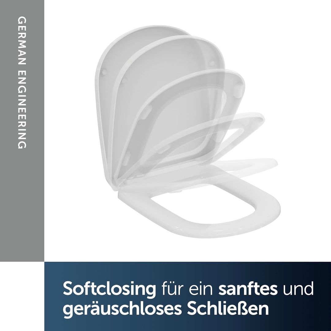 Ideal Standard T679301 Eurovit Plus WC-Sitz, Weiss mit Softclosing