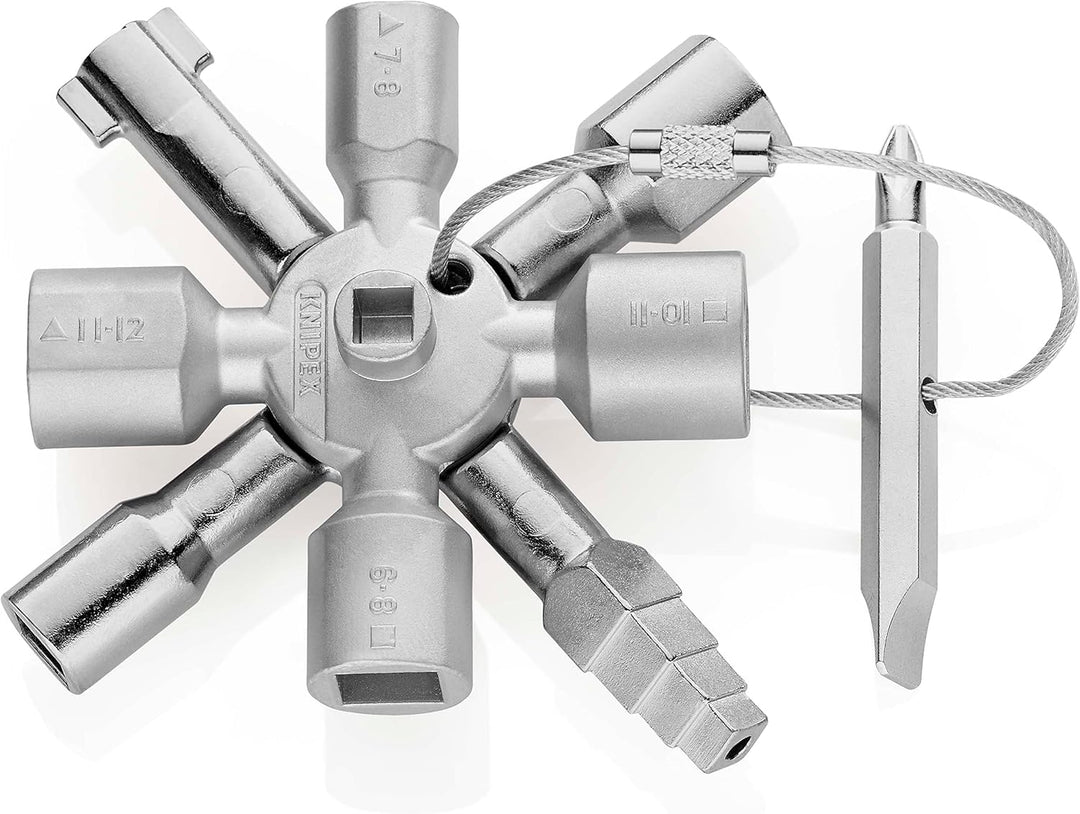 Knipex TwinKey® Schaltschrankschlüssel für gängige Schränke und Absperrsysteme 92 mm 00 11 01 &amp; Cobr