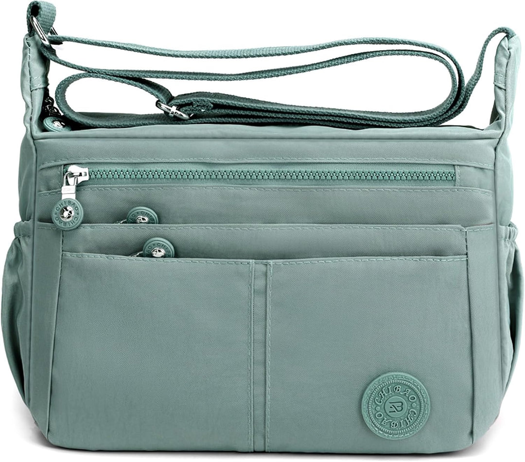 DIRRONA Beiläufig Damen Umhängetasche Multi Pocket Crossbody Bag Mittelgrosse Umhängetasche Aus Nylo
