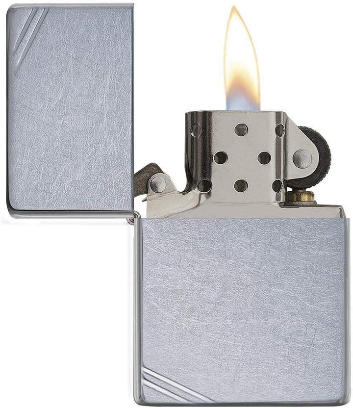 Zippo 267 Feuerzeug 60001317 Vintage Street, Chrome Benzinfeuerzeug, Messing Street Chrome, Street C