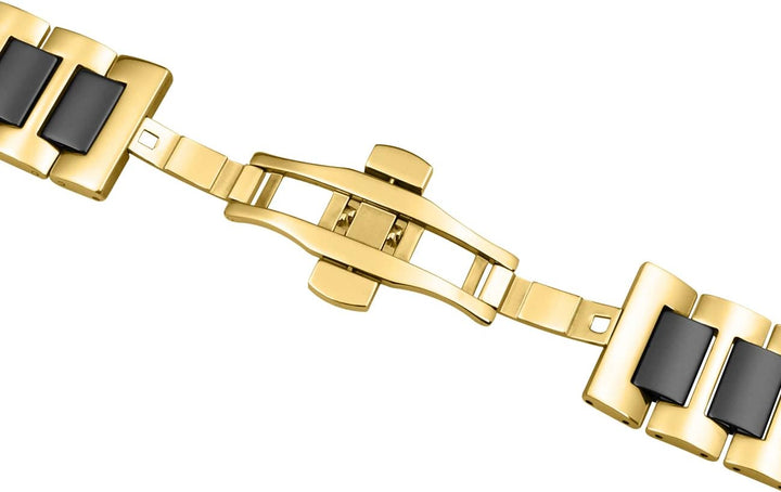 YISIWERA 38mm 40mm 41mm Armband Kompatibel für Apple Watch Schwarz Keramik Gold Metall Armband 49mm