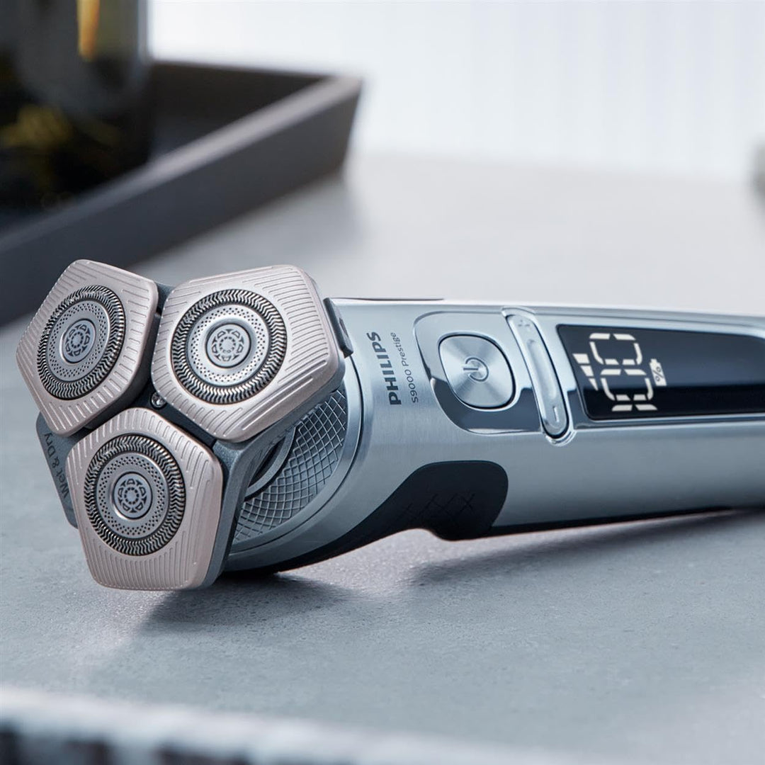 Philips Rasierer S9000 Prestige - Elektrischer Nass- und Trockenrasierer, glänzendes Chrom, Lift & C