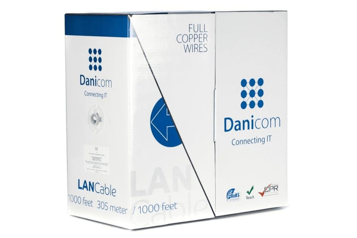CAT5E FTP 305m Starrleiter - PVC (Eca), POE, Ethernet, LAN, Patchkabel, Datenkabel, RJ45 - für Serve