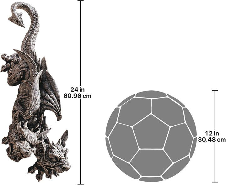 Design Toscano Hängender Drachen-Gargoyle mit Doppelkopf, Figur Single, Single