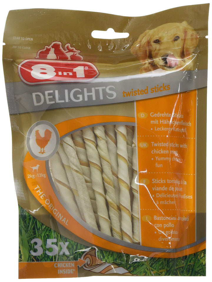 8in1 Delights Twisted Sticks, 35 Stück, 5 Stück Stäbchen, Stäbchen