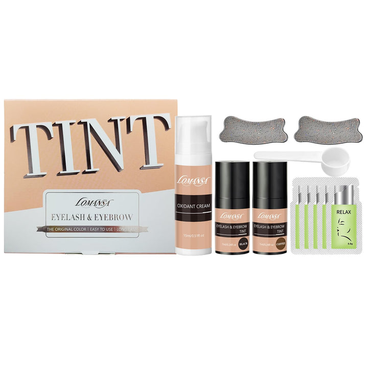 Wimpernfarbe Schwarz und Kaffee, Augenbrauenfarbe und Wimpern Färben, Einfache Bedienung, Geeignet f