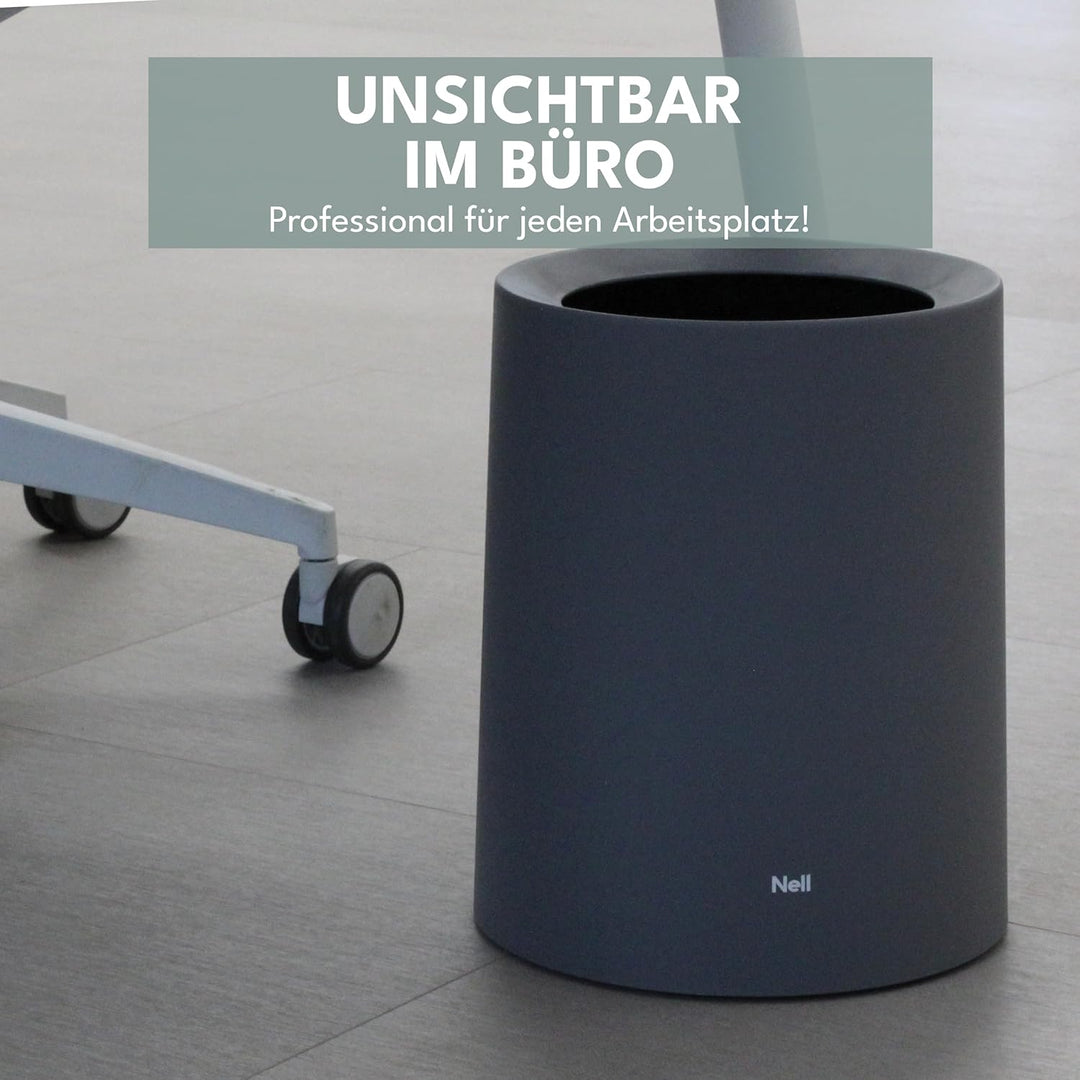 Papierkorb | 12L | Grau Matt | Ohne Deckel | Idealer Mülleimer fürs Büro & Schreibtisch | Tischmülle