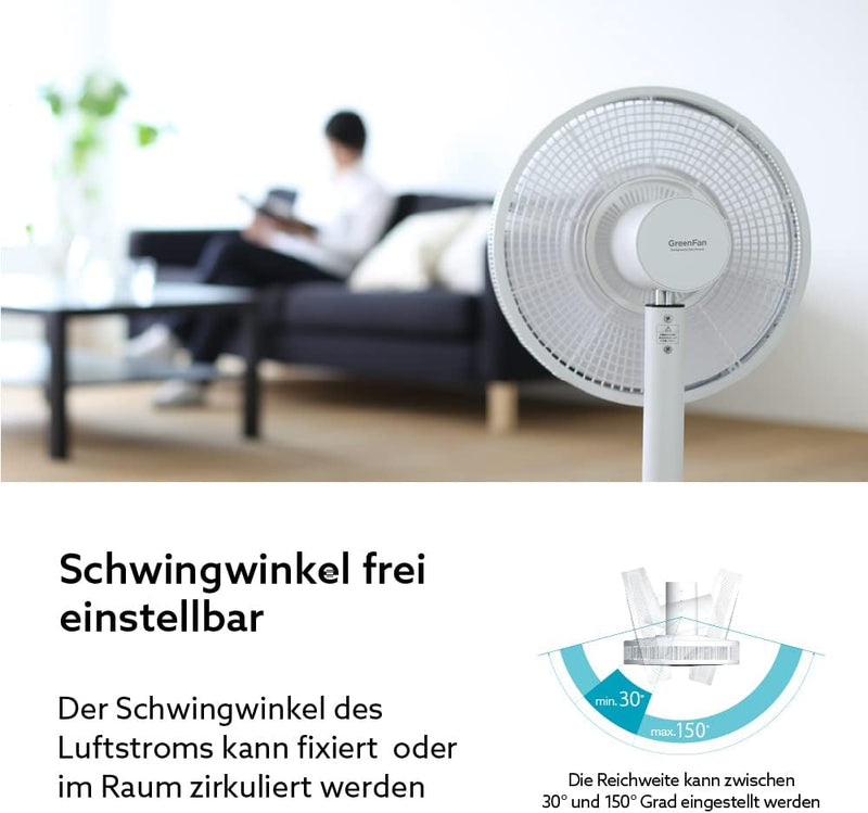 BALMUDA The GreenFan | Stand-/Tischventilator | DC Motor | Leise 13 dB | 1.5W Energie Sparen | 15m R
