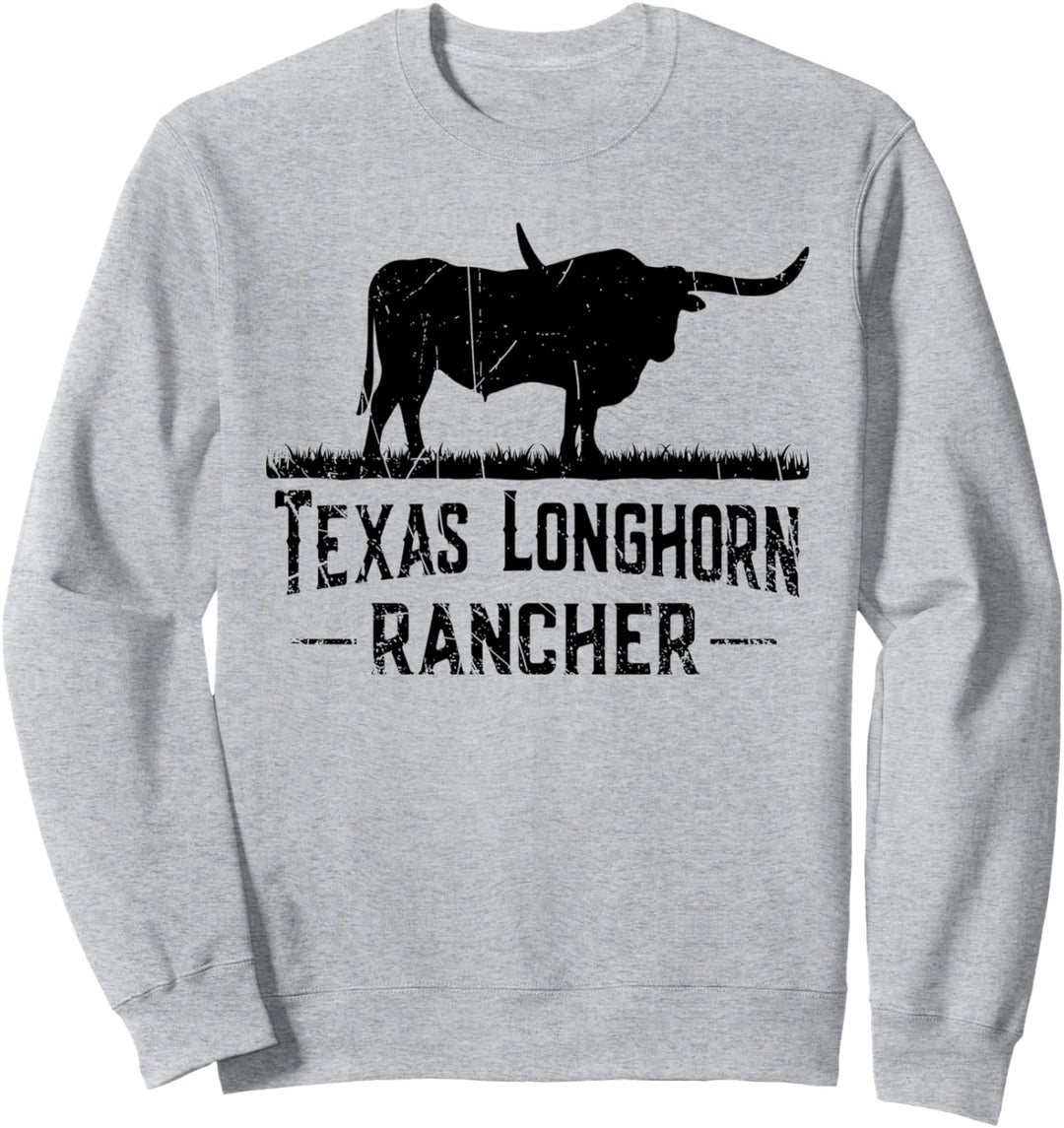Texas Longhorn Rancher - Longhorn Kuh für Rinder Bauer Sweatshirt