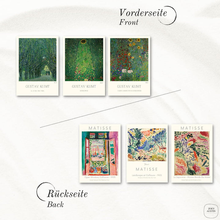 ZoeyAustin® 3 Doppelseitiges Kunstdruck Poster Set, Ohne Rahmen, DIN A3 (30cm x 42cm), Stilvolles Wa