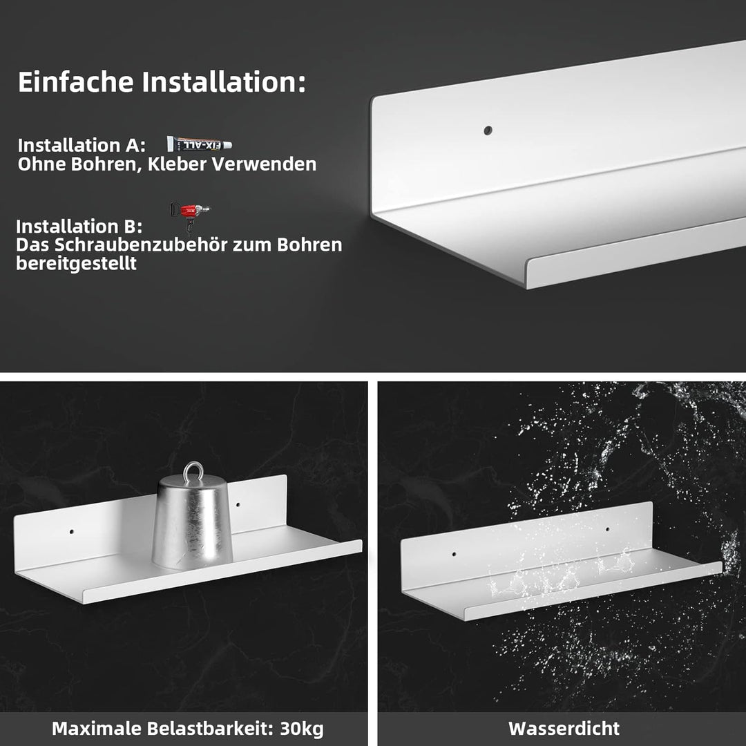 Duschablage Badezimmer Regal Ohne Bohren, 2er Set Badregal Duschkorb Ablagen Wandregal Duschregal Se