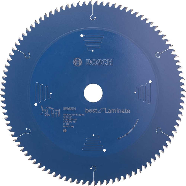 Bosch Professional 2608642137 Kreissägeblatt Best for Laminate 304.8 x 30 x 2.5/1.8 mm Z96TR-F
