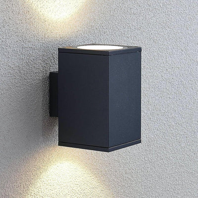 Lindby LED Wandleuchte aussen 'Mekita' (spritzwassergeschützt) (Modern) in Schwarz aus Aluminium (2