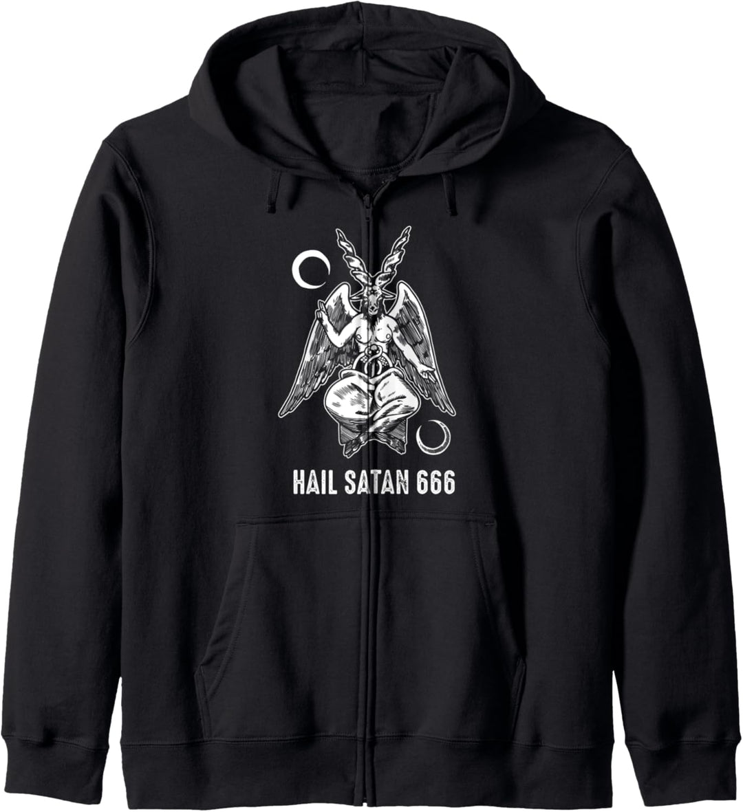 Hail Satan 666 Satan Ziege Teufel Satanischer Ziegenbock Kapuzenjacke