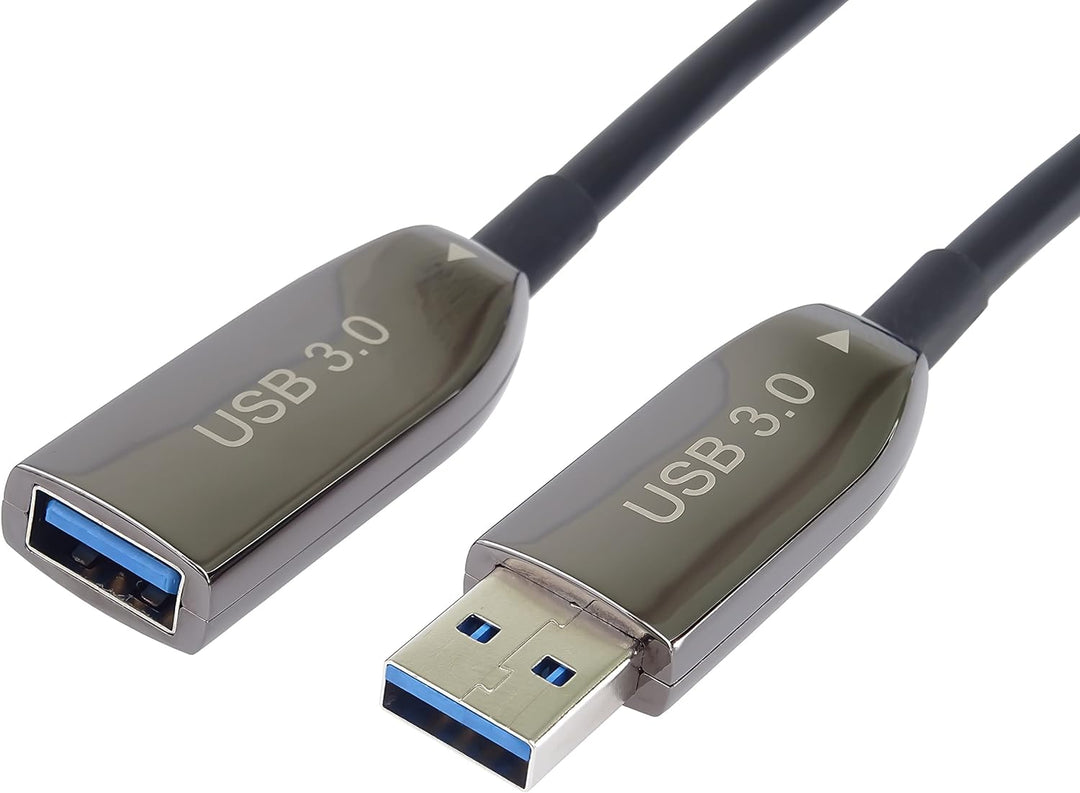 PremiumCord USB 3.0 Optisches Verlängerungskabel 50m (AOC), Glasfaser Kabel, Datenkabel SuperSpeed b