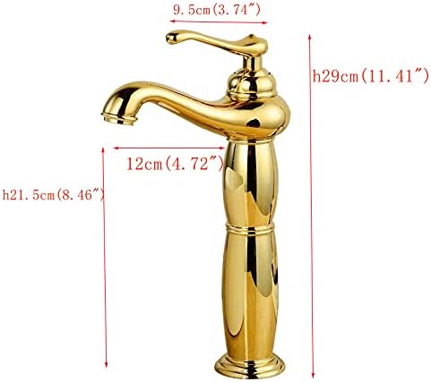 Badezimmerarmatur Luxus Gold Waschbeckenarmatur für Badezimmer Waschbecken hohe Armatur für Eitelkei