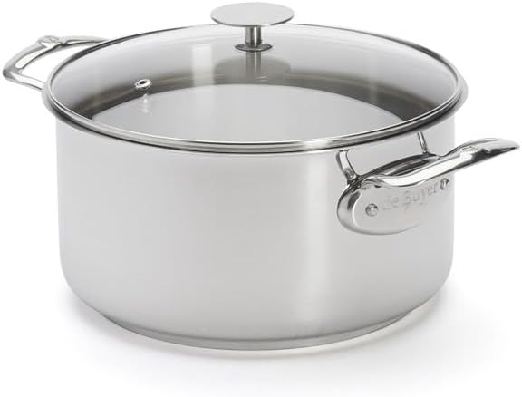DeBuyer Bratentopf mit Deckel, Edelstahl, Silber, 24 cm, 2-Einheiten