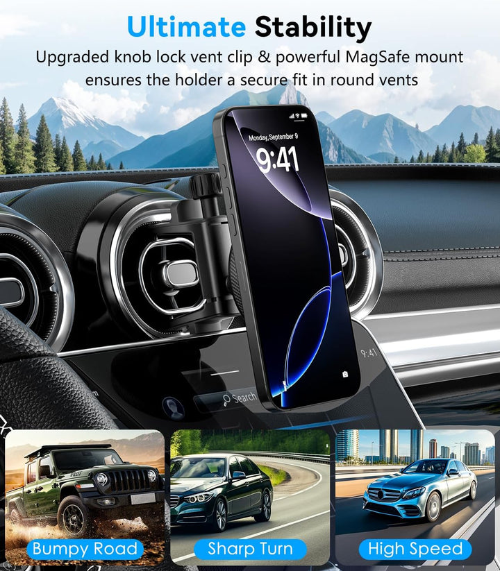 Magnetische Handyhalterung Auto Lüftung für Mercedes Benz A/B/C/E/G/GLA/GLK [Upgrade Lüftungsclip],