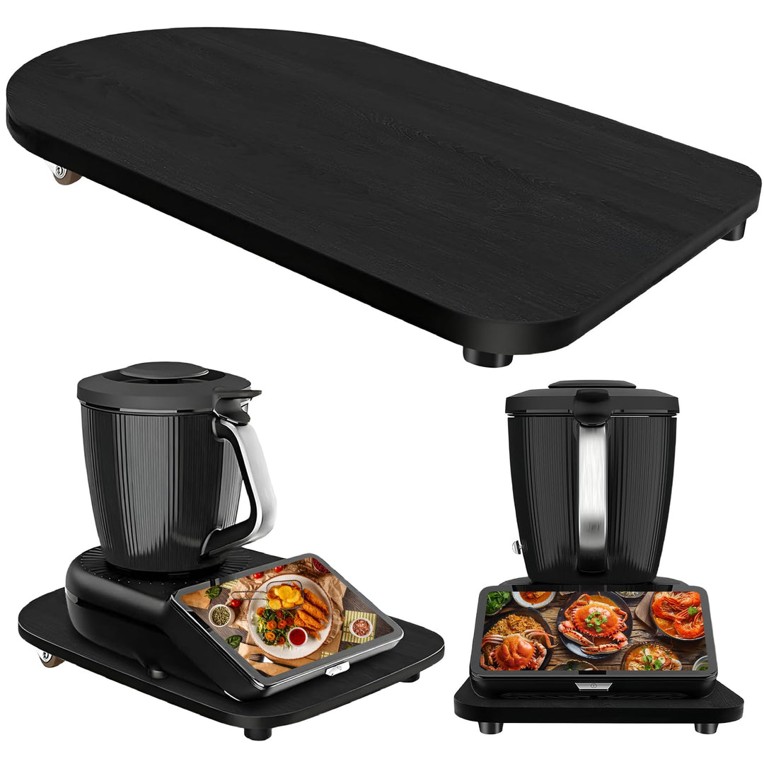 Gleitbrett für Thermomix TM7 mit 360° Rollen & Sicherheitsstopper – Rutschfeste Gummifüsse für Siche