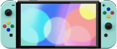 eXtremeRate Full Hülle für Nintendo Switch OLED, DIY-Ersatz Konsole case & Kickstand, NS Joycon Gehä