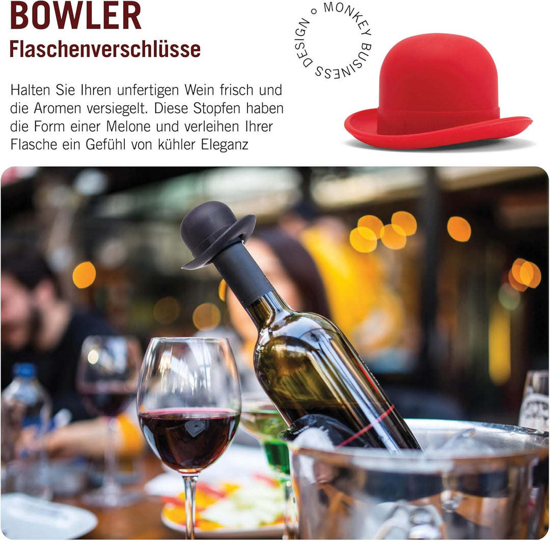 Monkey Business Silikon-Weinstopfen | verschliesst Flaschen und hält Wein frisch/süsses Weinzubehör/
