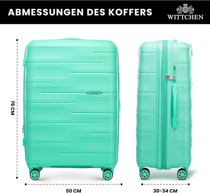 WITTCHEN ARCO Line | Grosser Koffer Reisekoffer | Leichtes Gepäck Polypropylen TSA-Schloss Teleskopg